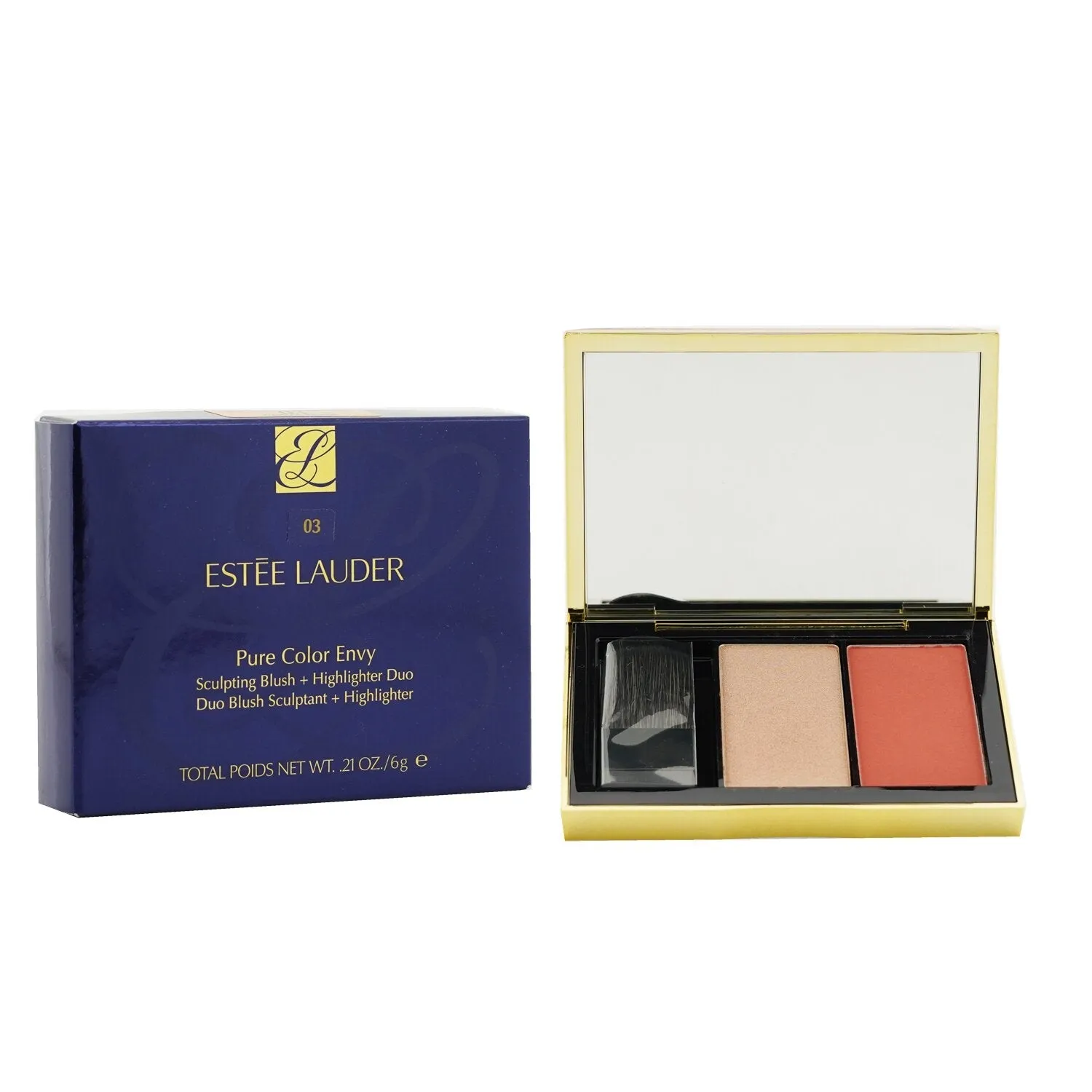 Estee Lauder Pure Color Envy Sculpting Blush   Highlighter Duo - # Coral Fever  6g/0.21oz