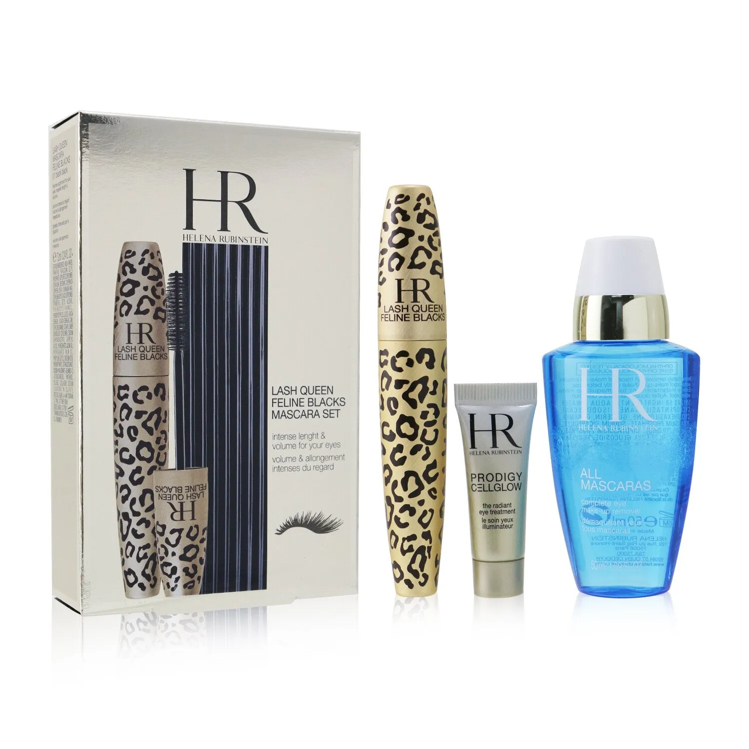 Helena Rubinstein Lash Queen Feline Blacks Mascara Set: Mascara 7.2ml   Prodigy Eye Treatment 3ml   Eye MakeUp Remover 50ml  3pcs