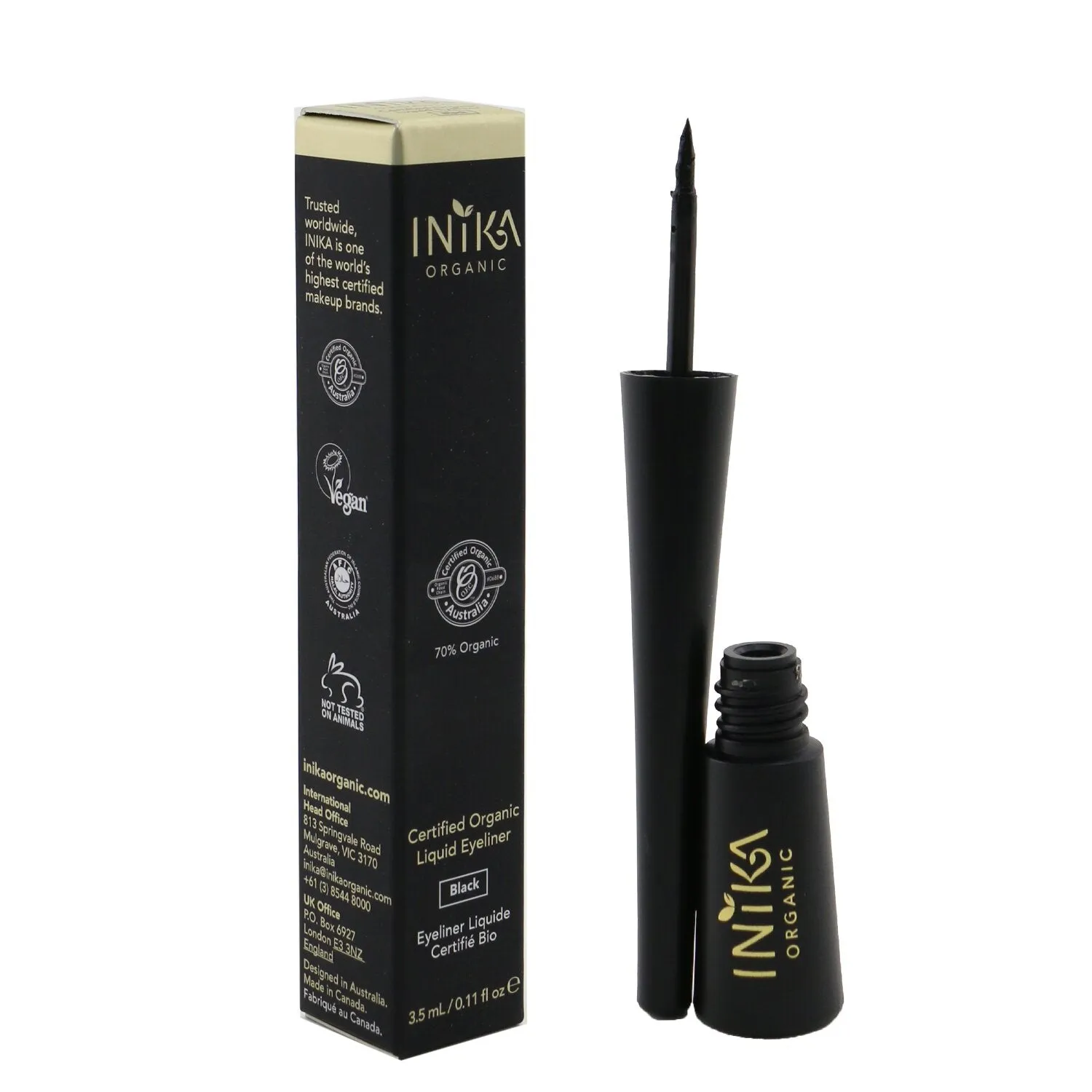 INIKA Organic Certified Organic Liquid Eyeliner - # Brown  3.5ml/0.11oz