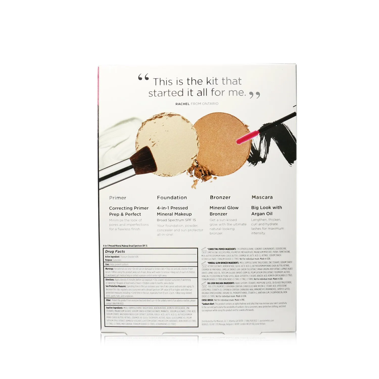 PUR (PurMinerals) Best Sellers Kit (5 Piece Beauty To Go Collection) (1x Primer. 1x Powder. 1x Bronzer. 1x Mascara. 1x Brush) - # Blush Medium  5pcs