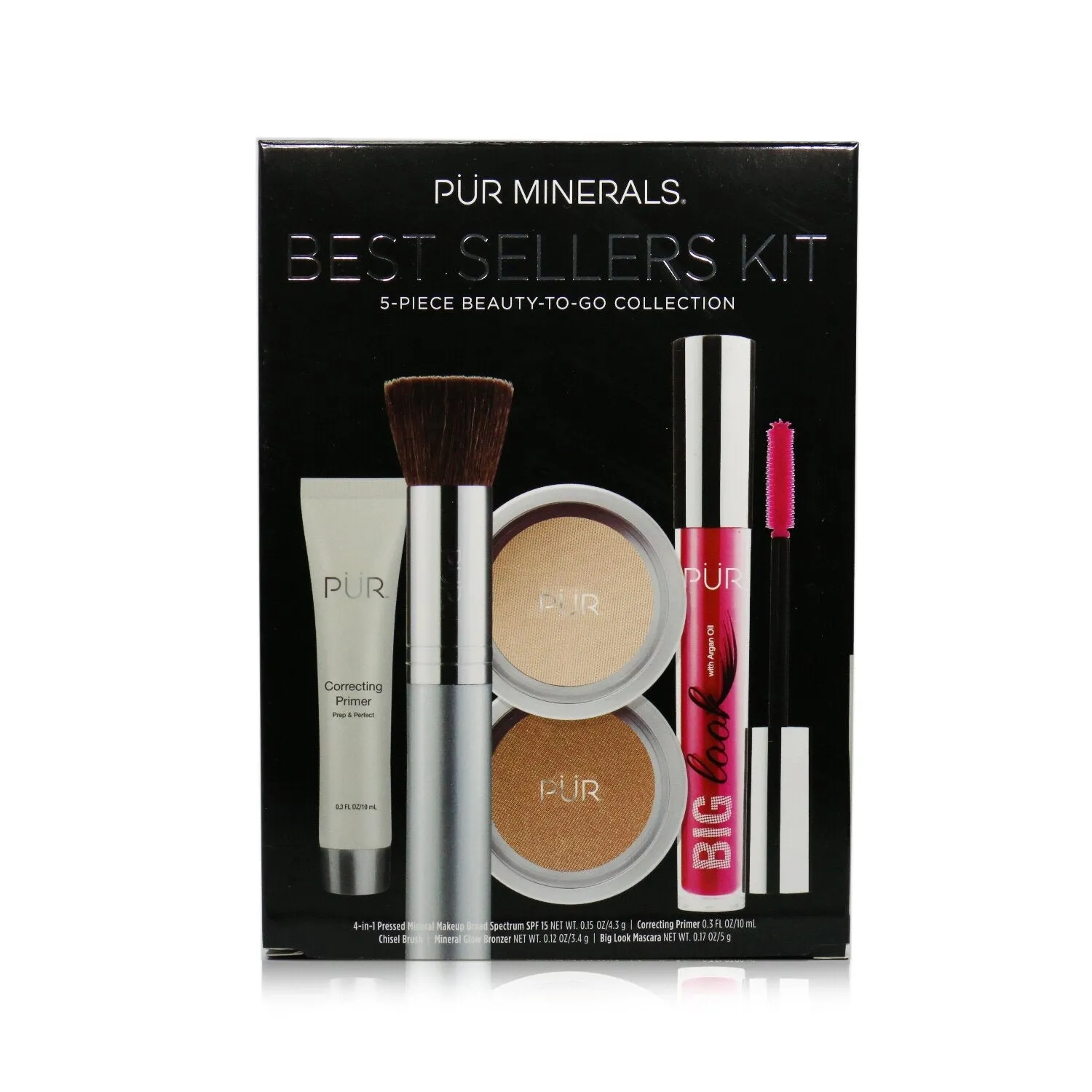 PUR (PurMinerals) Best Sellers Kit (5 Piece Beauty To Go Collection) (1x Primer. 1x Powder. 1x Bronzer. 1x Mascara. 1x Brush) - # Blush Medium  5pcs
