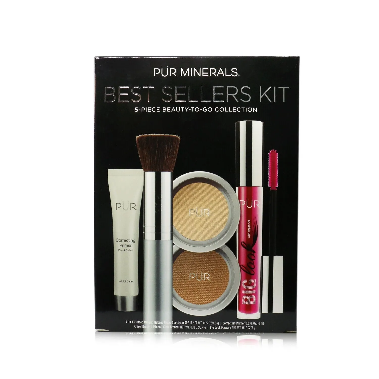PUR (PurMinerals) Best Sellers Kit (5 Piece Beauty To Go Collection) (1x Primer. 1x Powder. 1x Bronzer. 1x Mascara. 1x Brush) - # Blush Medium  5pcs