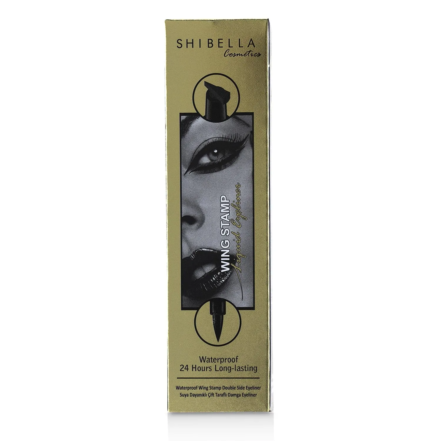 SHIBELLA Cosmetics Waterproof 24 Hours Long Lasting Wing Stamp Eyeliner Double Side Eyeliner  Thick Stamp  4.5ml/0.1587oz