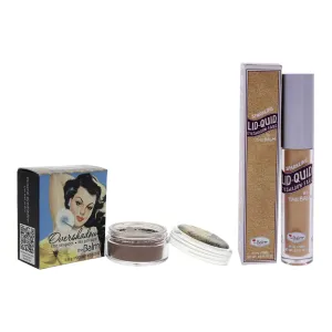 TheBalm Overshadow Shimmering All-Mineral Eyeshadow and Lid-Quid Sparkling Liquid Eyeshadow Kit by the Balm for Women - 2 Pc Kit 0.02 oz Eye Shadow - If yure Rich. Im Single. 0.15 oz Eye Shadow - Champagne